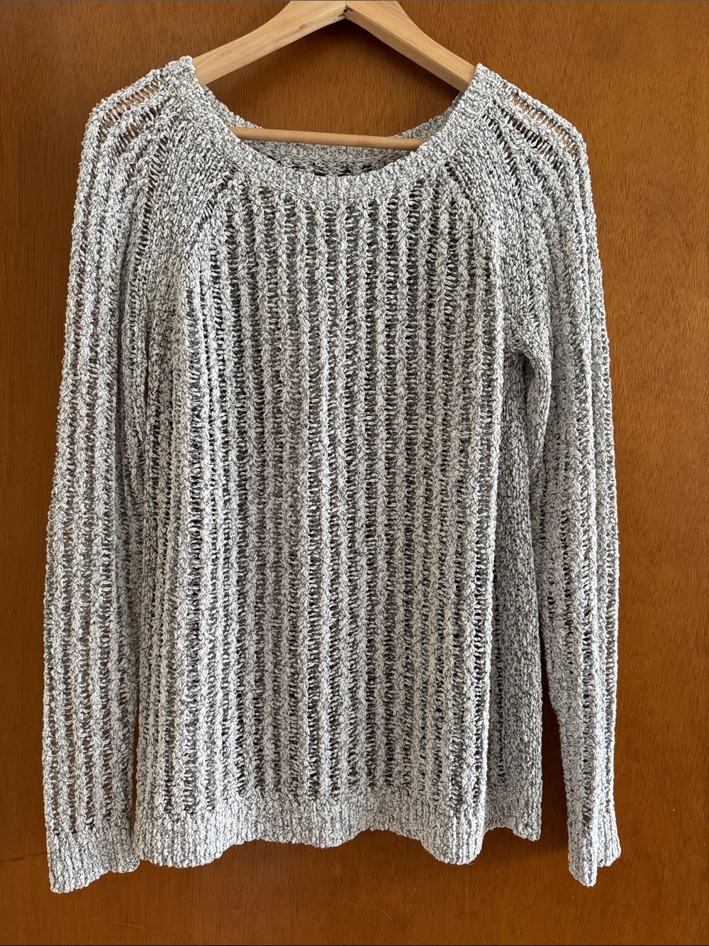 Light Gray Open-Knit Women's Sweater